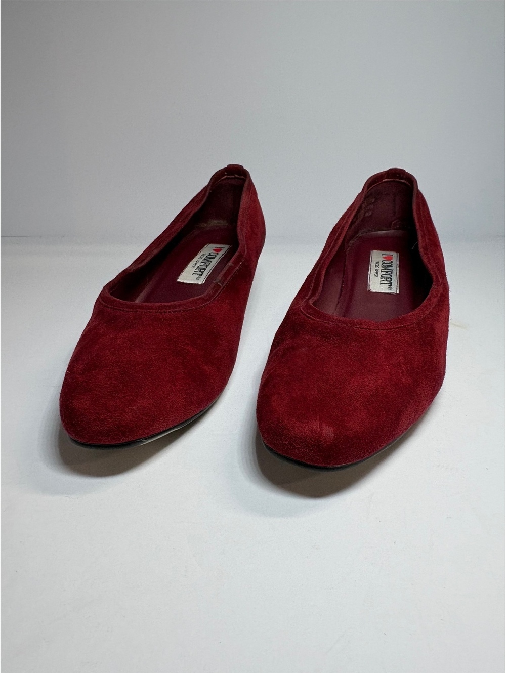 I Love Comfort Women’s 7.5W Red Suede Wedge Pumps Low Heel Slip On Shoes